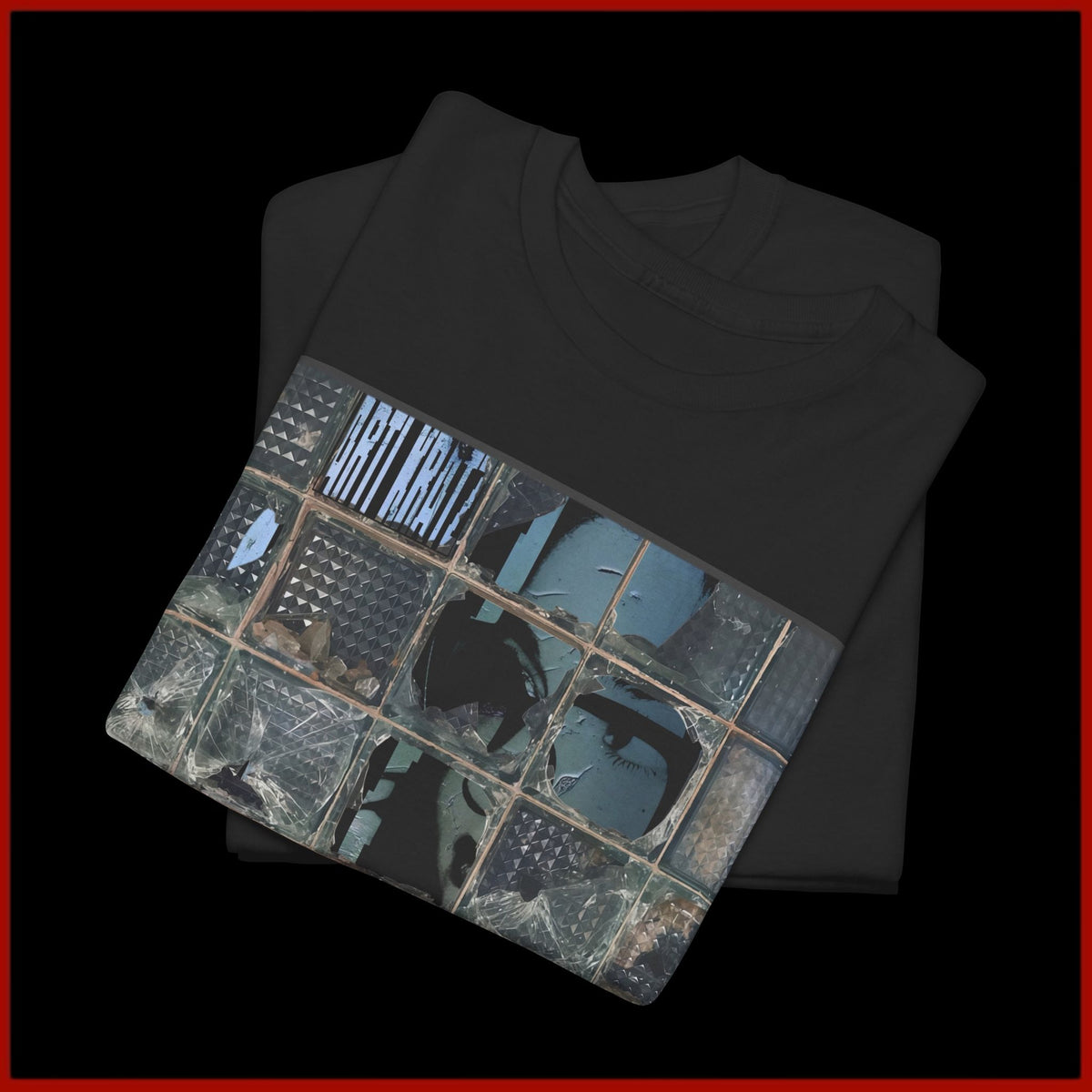 Artistic Abstract Tee — Grunge Window Collage Graphic T-Shirt