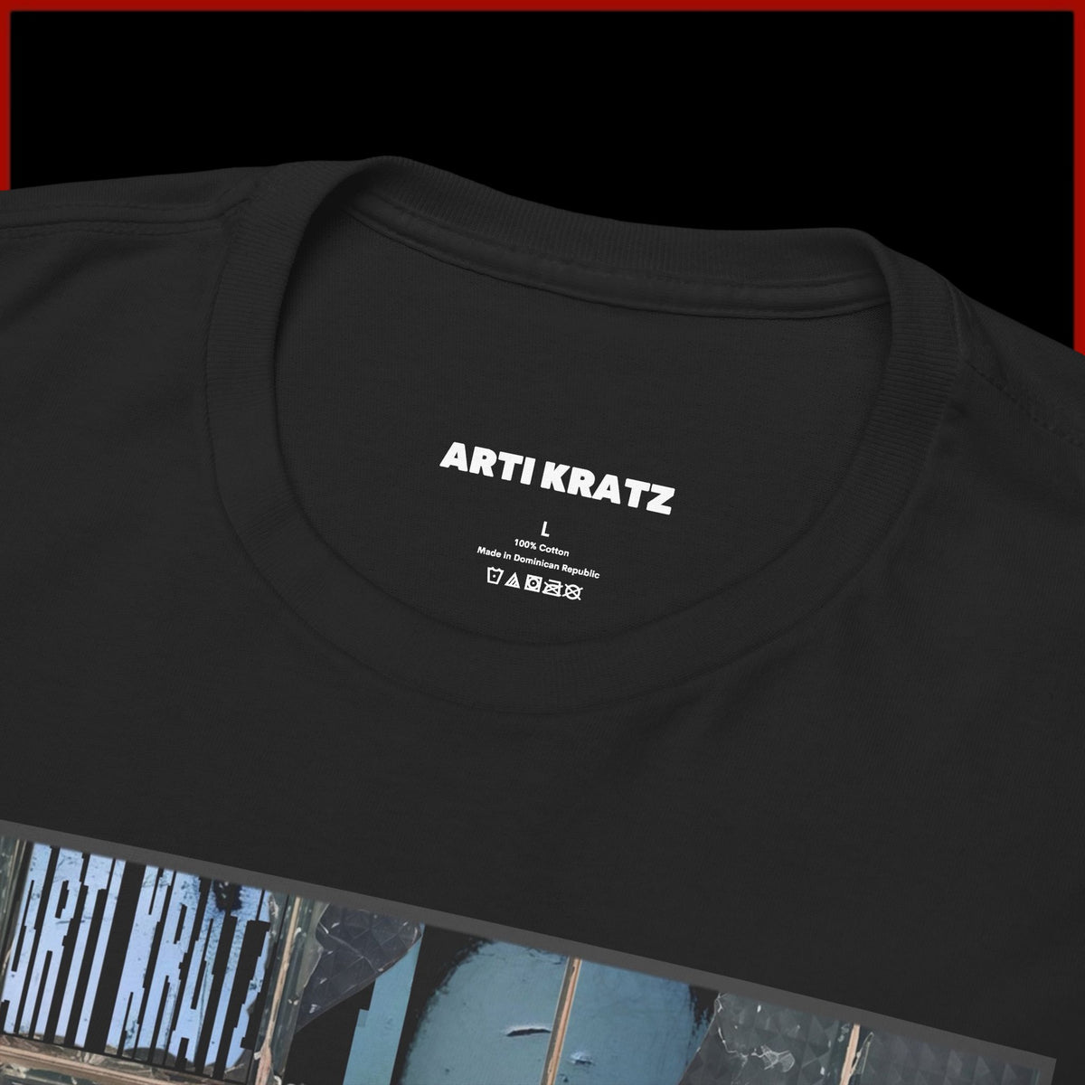 Artistic Abstract Tee — Grunge Window Collage Graphic T-Shirt