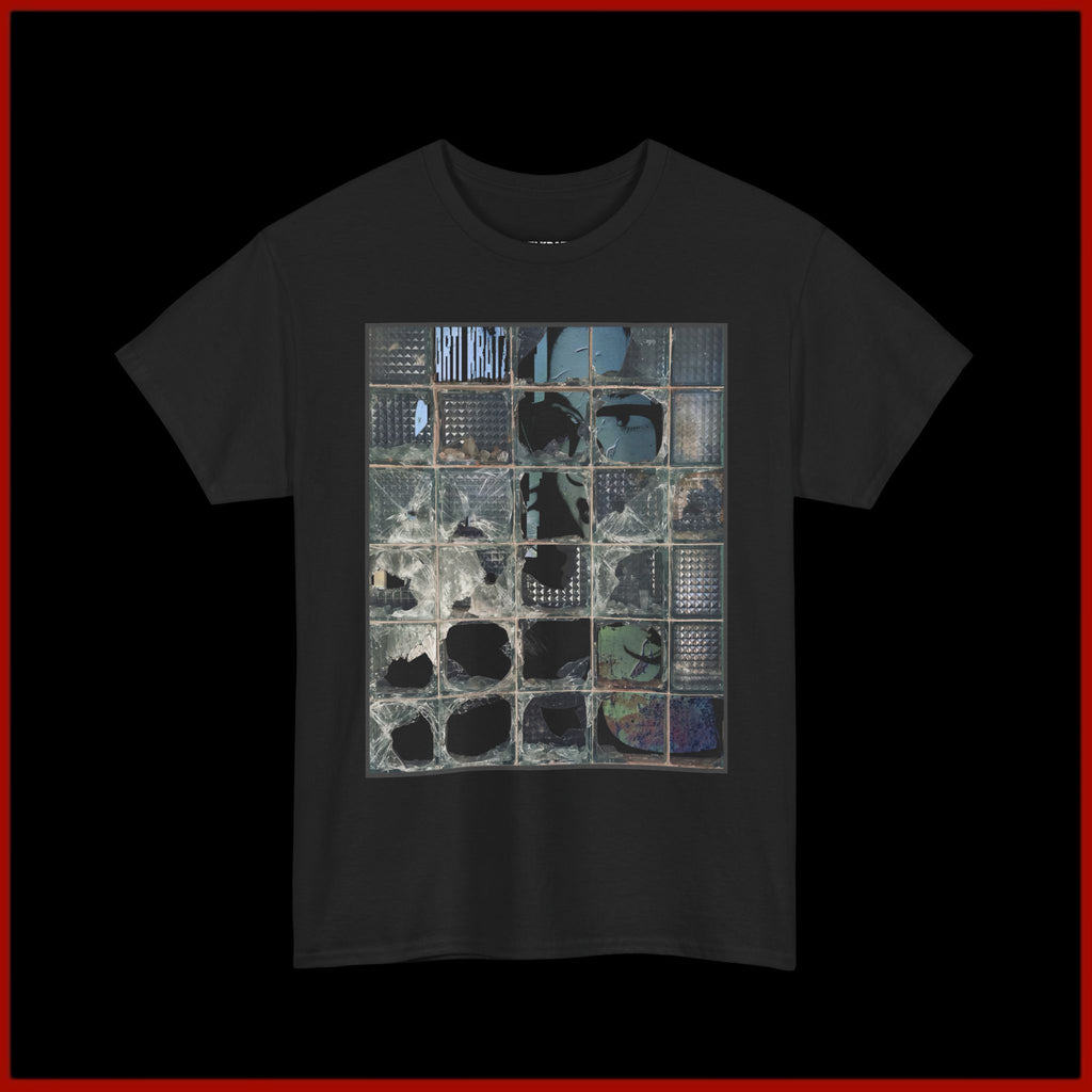 Artistic Abstract Tee — Grunge Window Collage Graphic T-Shirt
