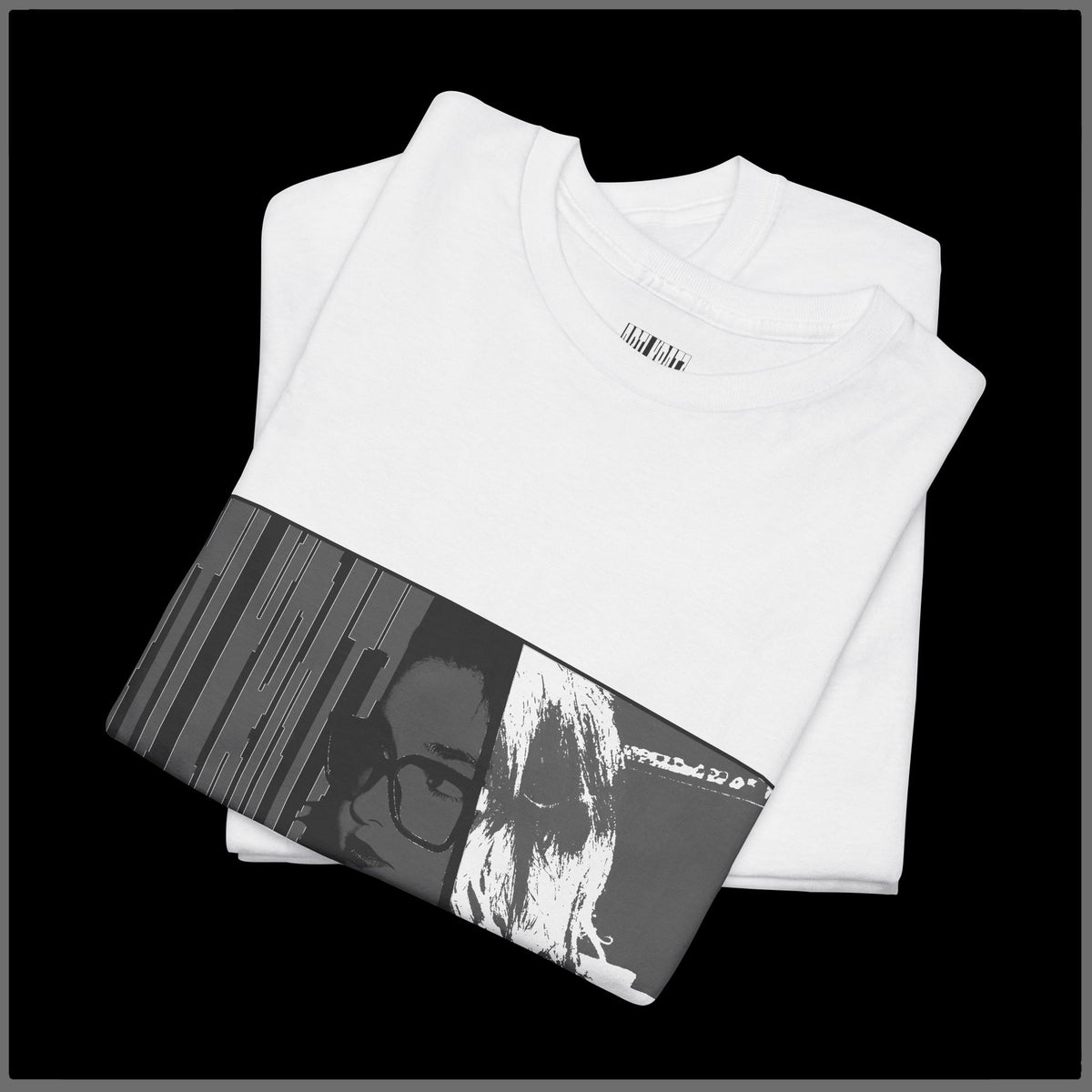 Monochrome Portrait Tee — Black & White Graphic Photo T-Shirt