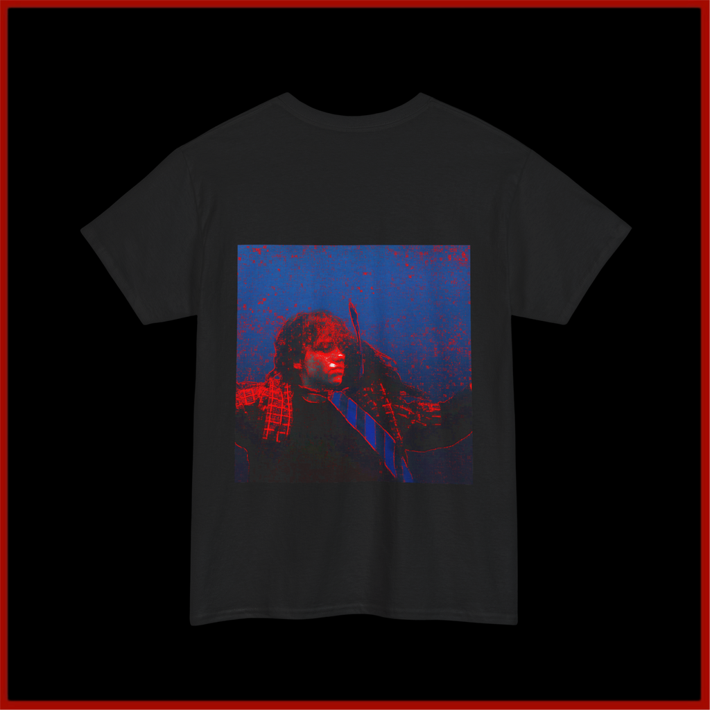 T-Shirt — Neon Retro Portrait Tee (Red & Blue Grunge Aesthetic)