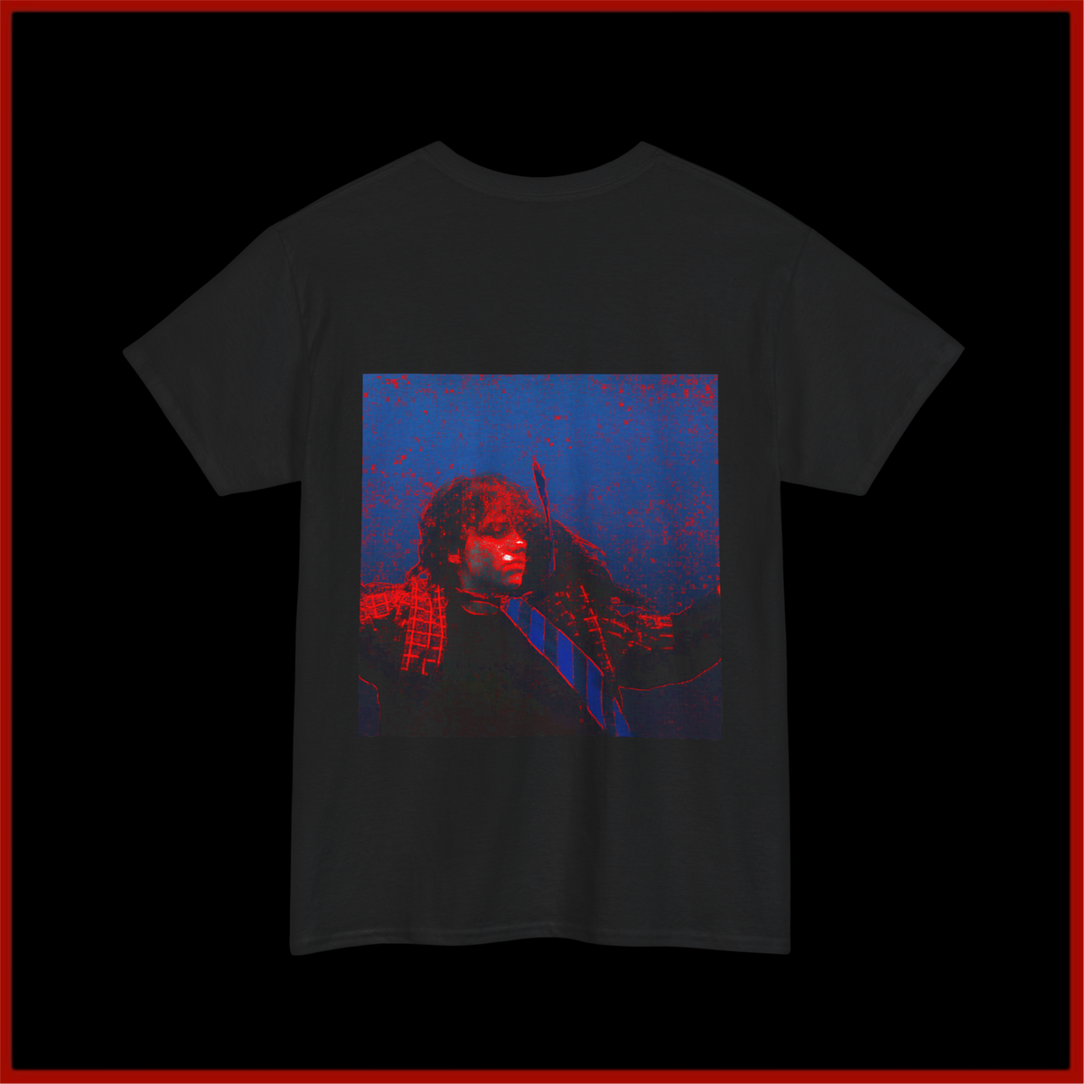 T-Shirt — Neon Retro Portrait Tee (Red & Blue Grunge Aesthetic)