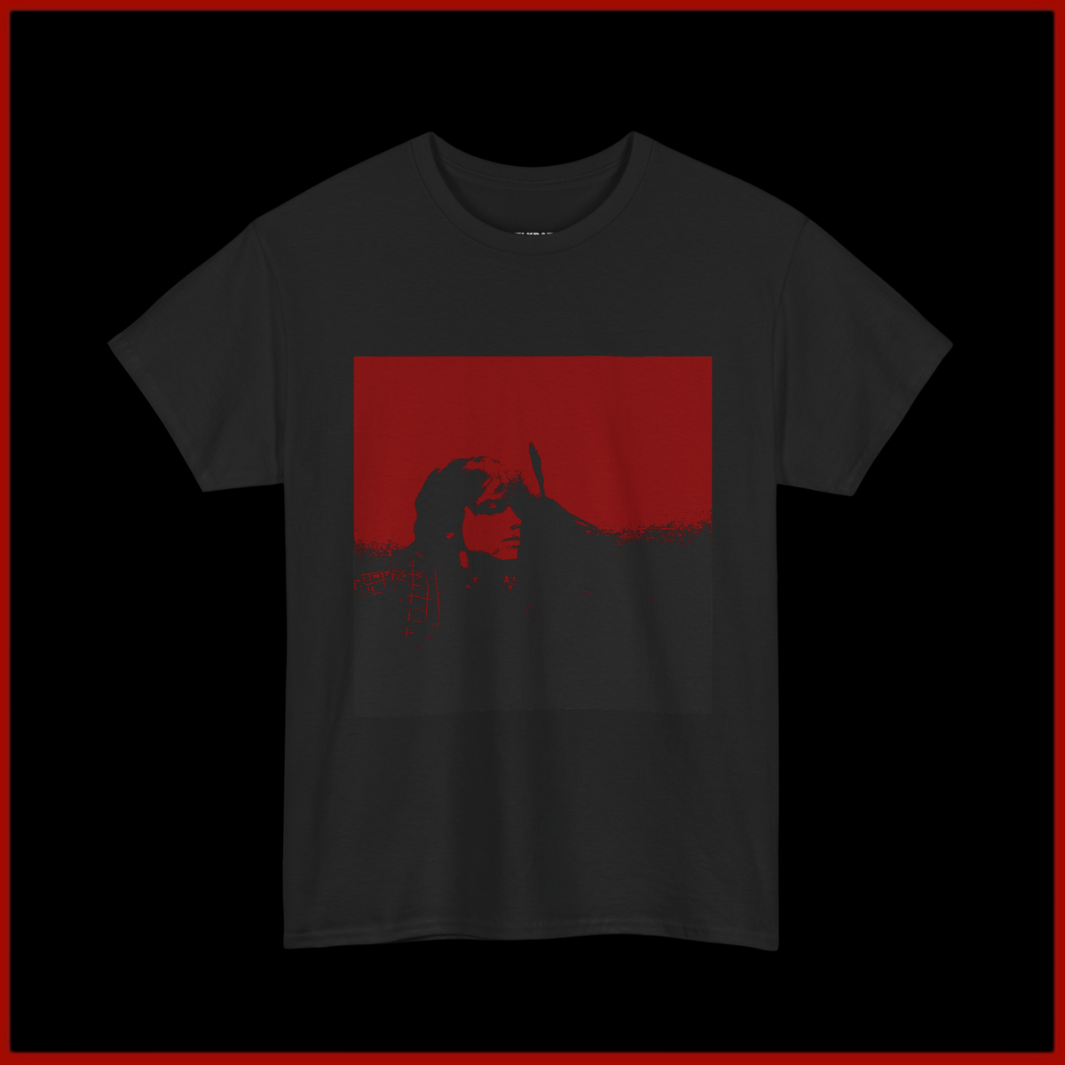 T-Shirt — Neon Retro Portrait Tee (Red & Blue Grunge Aesthetic)