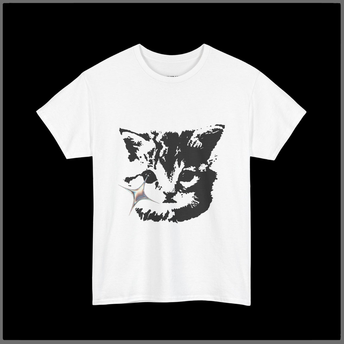 Cat Face Tee — Minimalist Retro Kitten Graphic T‑Shirt