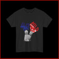Sneaker Flip T‑Shirt — Retro Red & Blue Kicks Graphic Tee