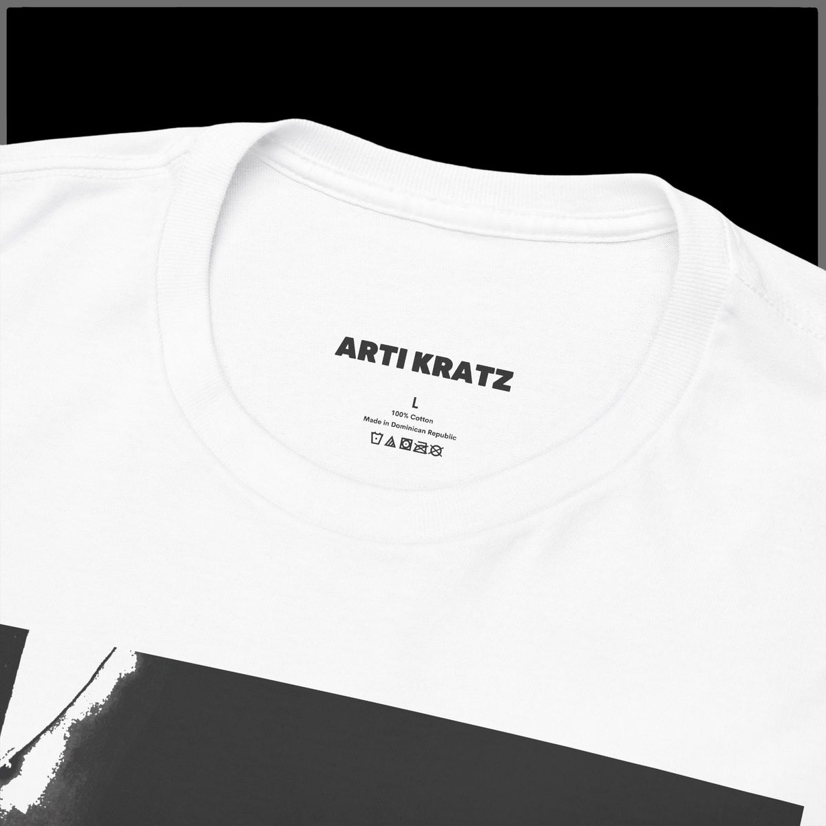 Graphic Tee — Black & White Cat with Sneakers Art Print