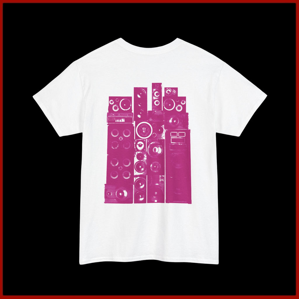 T-Shirt — Pink Speaker Stack & 'Pink Riot' Graphic Tee