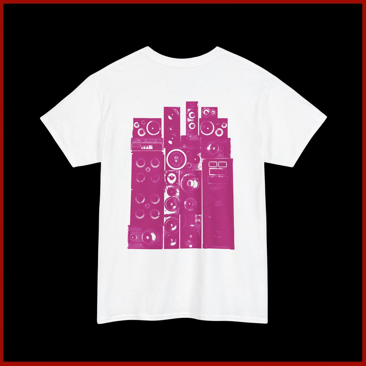 T-Shirt — Pink Speaker Stack & 'Pink Riot' Graphic Tee